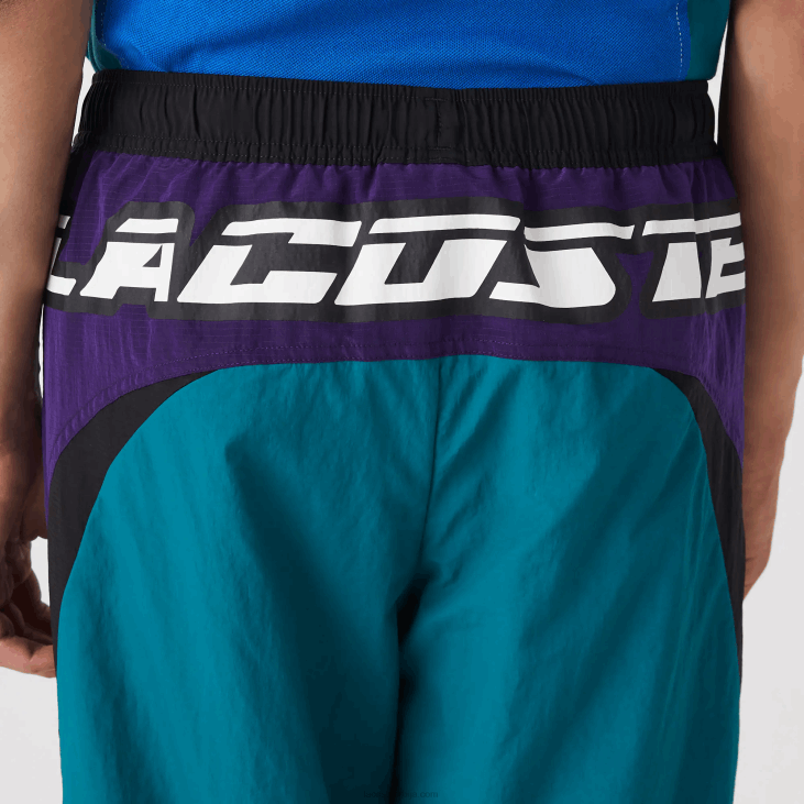 мушкарци херитаге панталоне у колор блоку регуларног кроја 86881111 зелена љубичаста црна н10 Lacoste