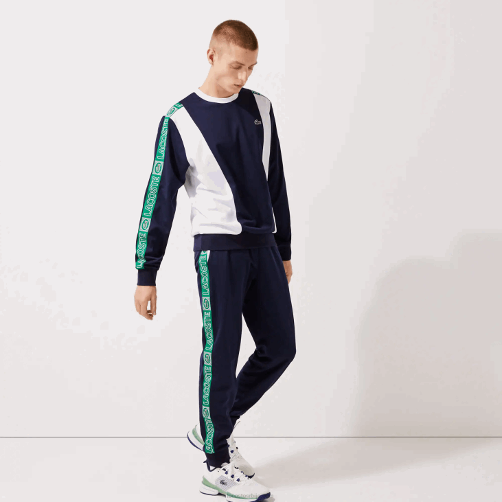 мушкарци спортски брендирани бендови тренерке 86881121 морнарско плава бела зелена фк3 Lacoste