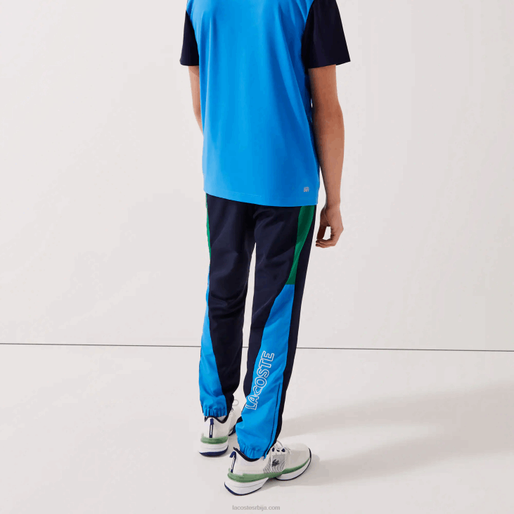 мушкарци спортске панталоне са колорблок тракама 86881128 зелена морнарско плава бела м7з Lacoste