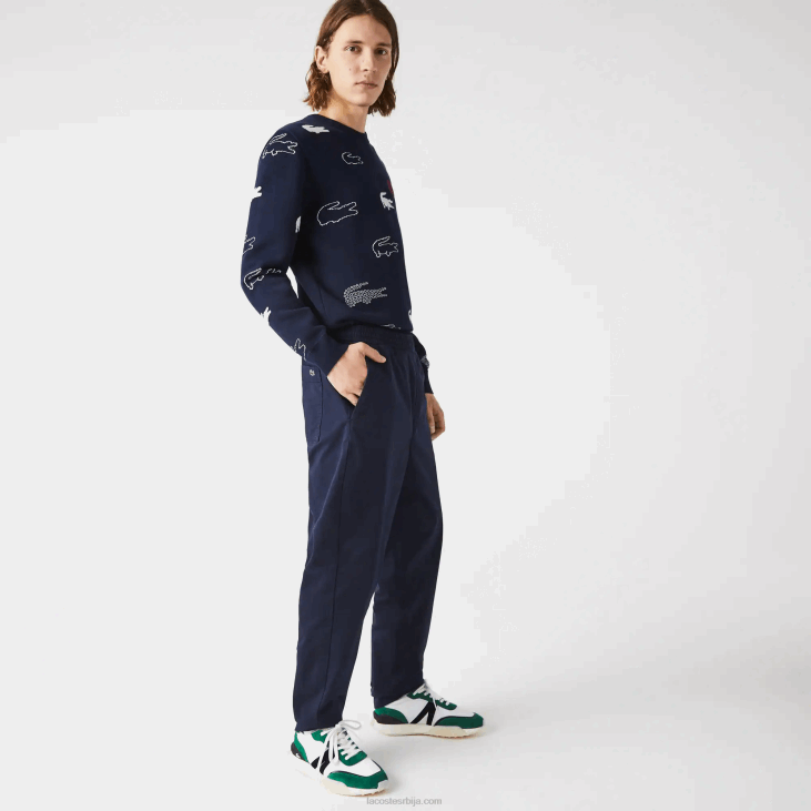 мушкарци растезљиве памучне панталоне за трчање 86881164 тамноплава 166 Lacoste