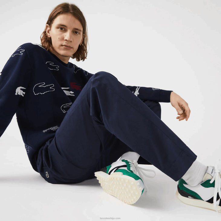 мушкарци растезљиве памучне панталоне за трчање 86881164 тамноплава 166 Lacoste