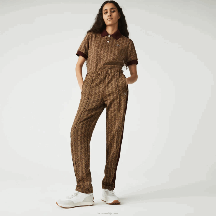 мушкарци Жакард тренерке са живим монограмом 86881186 беж бордо мкј Lacoste