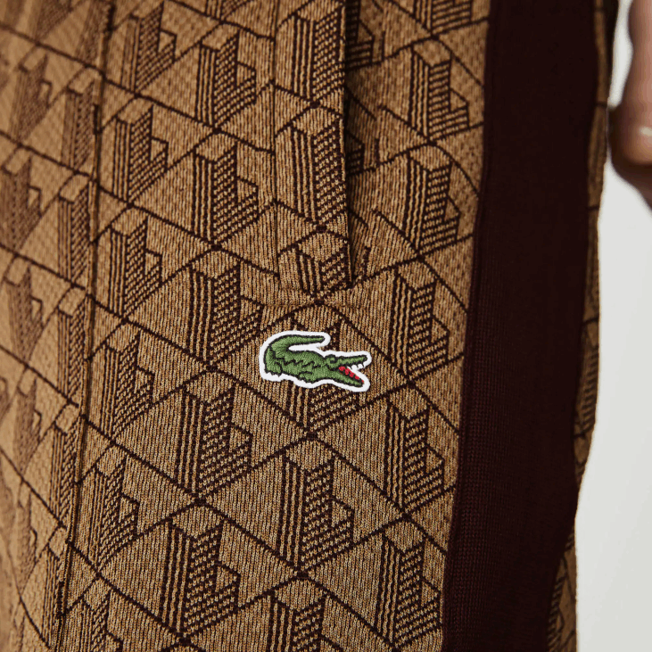 мушкарци Жакард тренерке са живим монограмом 86881186 беж бордо мкј Lacoste