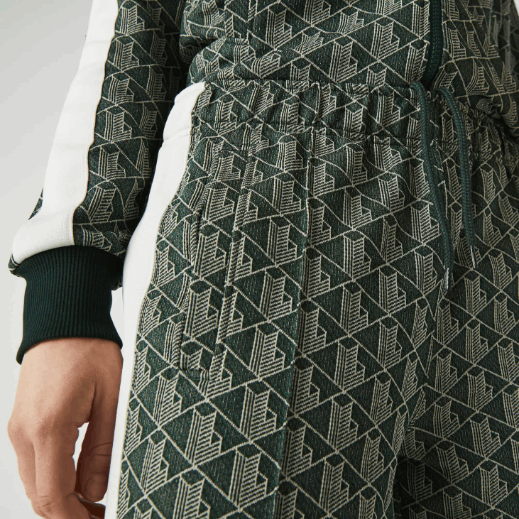 мушкарци Жакард тренерке са живим монограмом 86881187 зелена беж 7м4 Lacoste