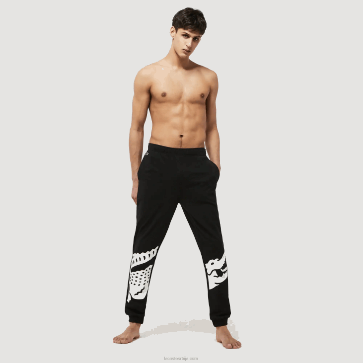 мушкарци Унутрашње панталоне од мешавине памучног флиса у облику крокодила 86881469 црно бела 258 Lacoste