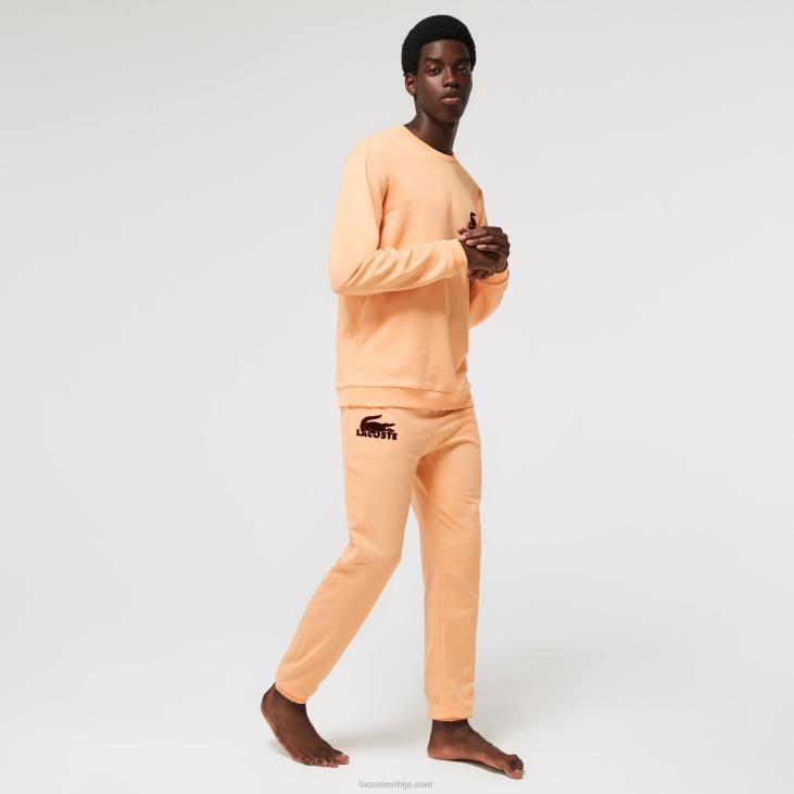 мушкарци памучни флис лоунге јоггерс 86881478 светло наранџасти бордо рз6 Lacoste