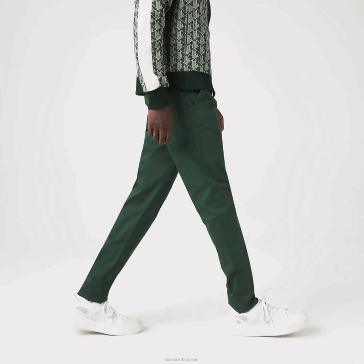 мушкарци нове класичне танке памучне памучне панталоне 86881655 зелена 5хк Lacoste