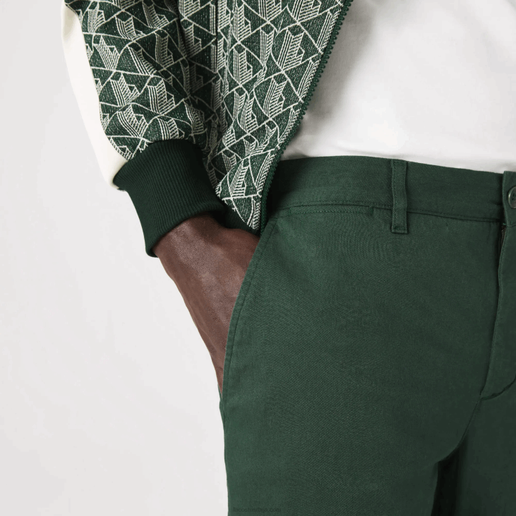 мушкарци нове класичне танке памучне памучне панталоне 86881655 зелена 5хк Lacoste