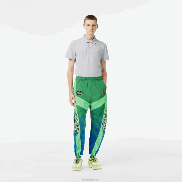 мушкарци панталоне са омбре шаховском штампом 8688338 зелено плаво чи Lacoste