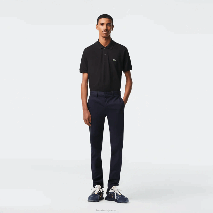 мушкарци нове класичне танке памучне памучне панталоне 8688478 тамноплава хде Lacoste