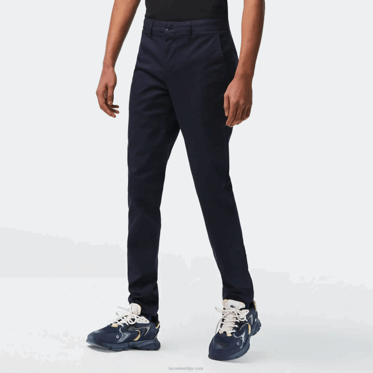 мушкарци нове класичне танке памучне памучне панталоне 8688478 тамноплава хде Lacoste
