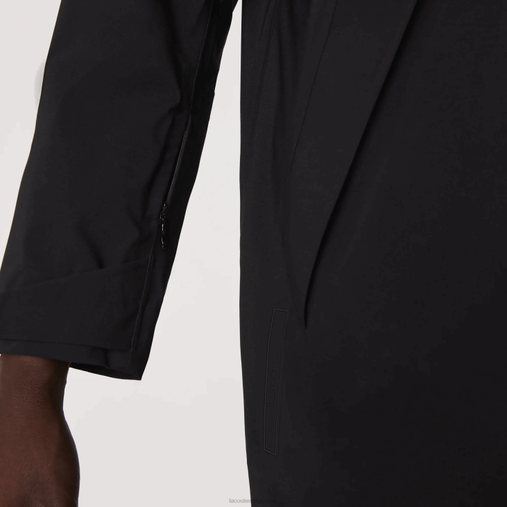 мушкарци одвојива капуљача водоотпорна парка до колена 86881273 црна 031 Lacoste