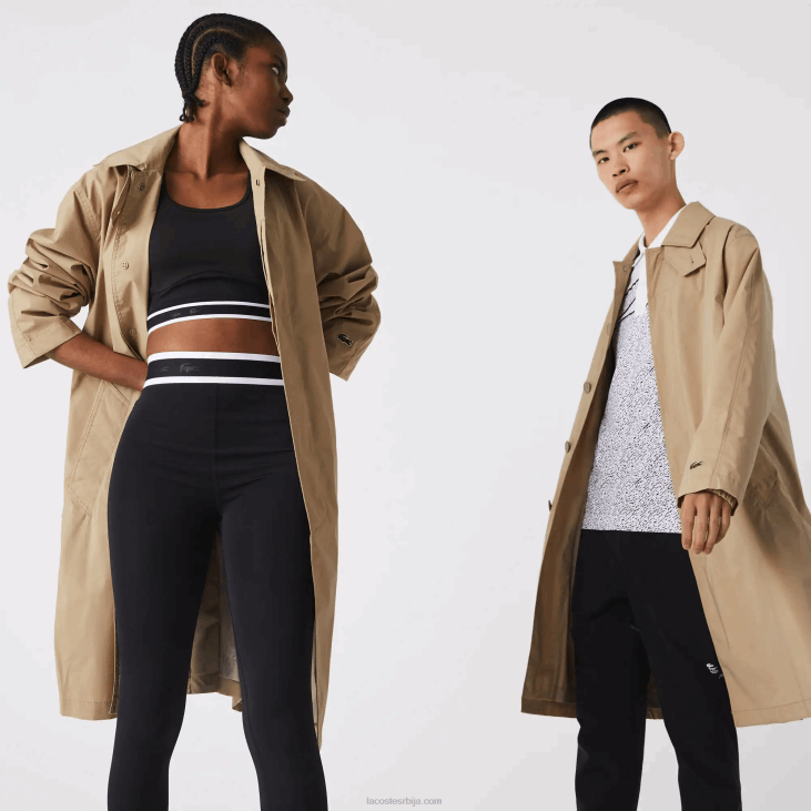 мушкарци дуга лагана парка на дугмад отпорна на воду 86881286 беж ц5у Lacoste