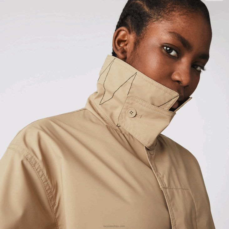 мушкарци дуга лагана парка на дугмад отпорна на воду 86881286 беж ц5у Lacoste