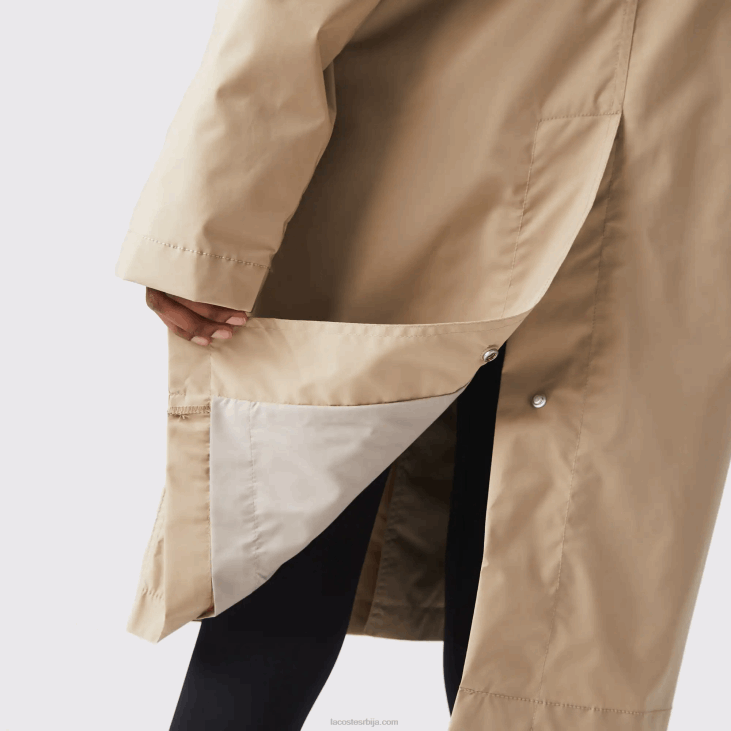 мушкарци дуга лагана парка на дугмад отпорна на воду 86881286 беж ц5у Lacoste