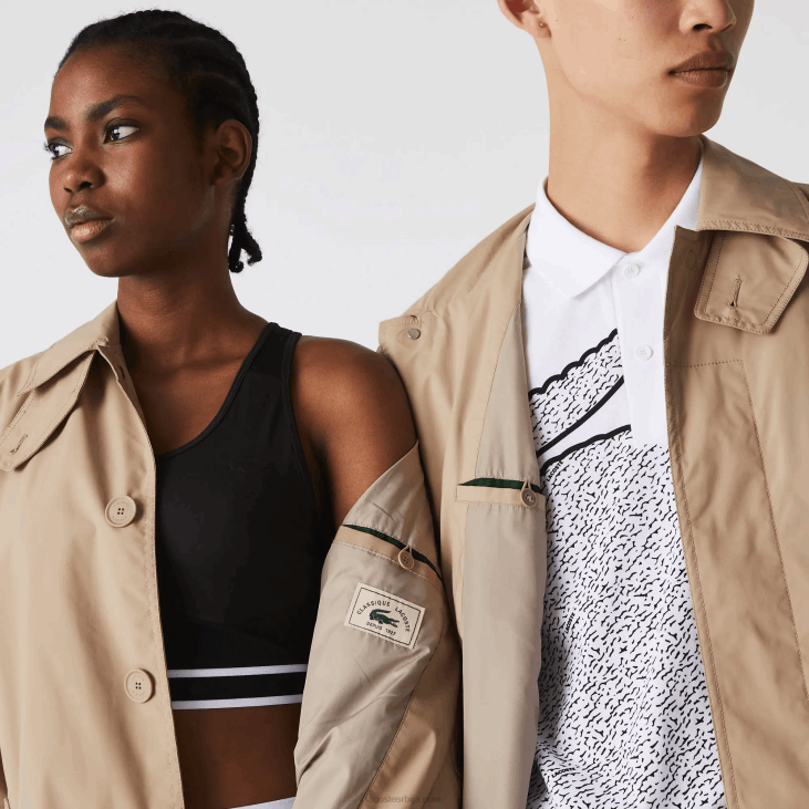 мушкарци дуга лагана парка на дугмад отпорна на воду 86881286 беж ц5у Lacoste