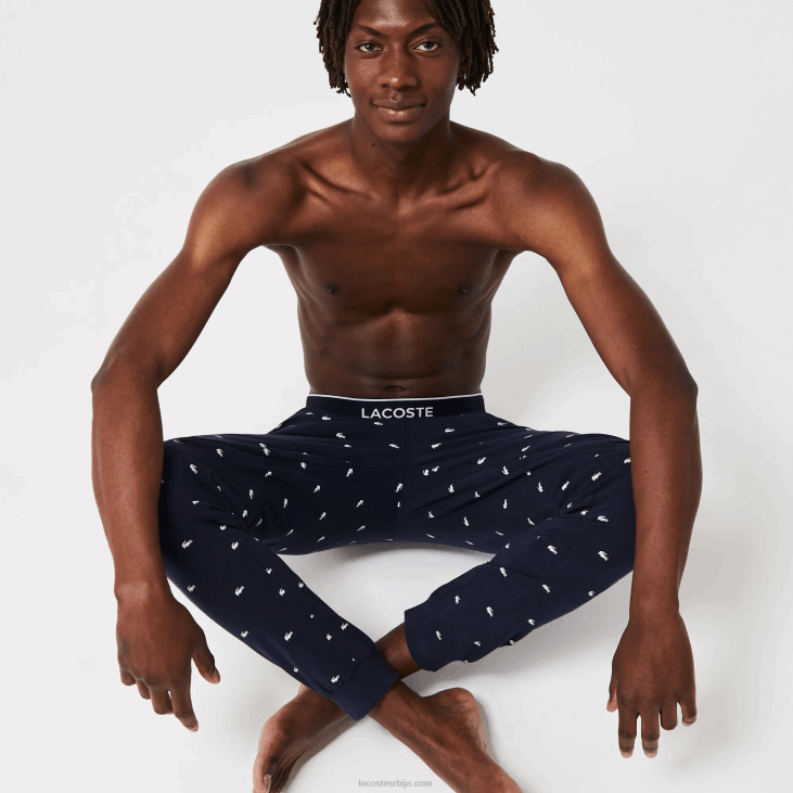 мушкарци пиџама панталоне са штампаним дресом 86881385 тамноплава бела 525 Lacoste