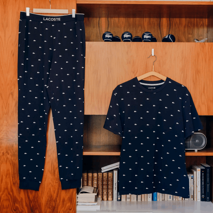 мушкарци пиџама панталоне са штампаним дресом 86881385 тамноплава бела 525 Lacoste