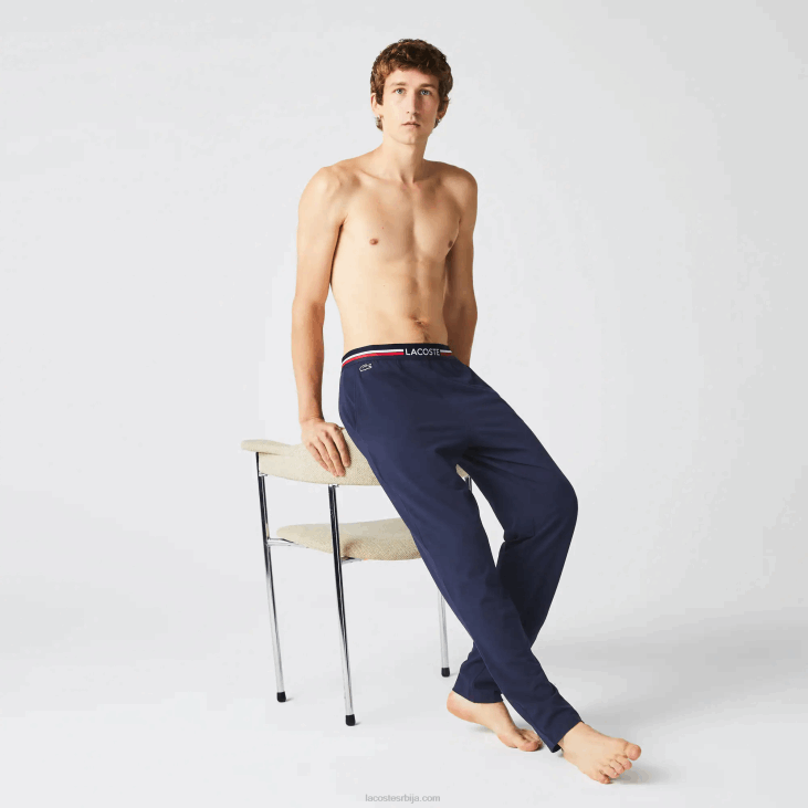 мушкарци трибојне пиџама панталоне са појасом од дреса 86881402 тамноплава 166 Lacoste