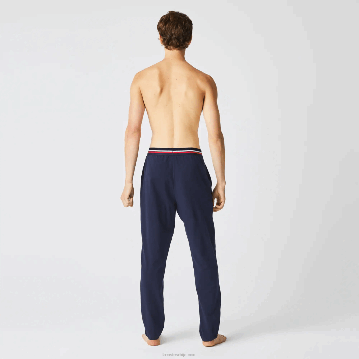 мушкарци трибојне пиџама панталоне са појасом од дреса 86881402 тамноплава 166 Lacoste