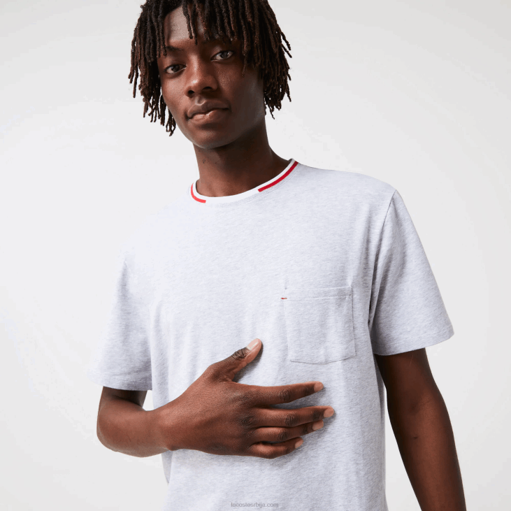 мушкарци пиџама кратких рукава у три боје са округлим изрезом 86881472 сиви кине цца Lacoste