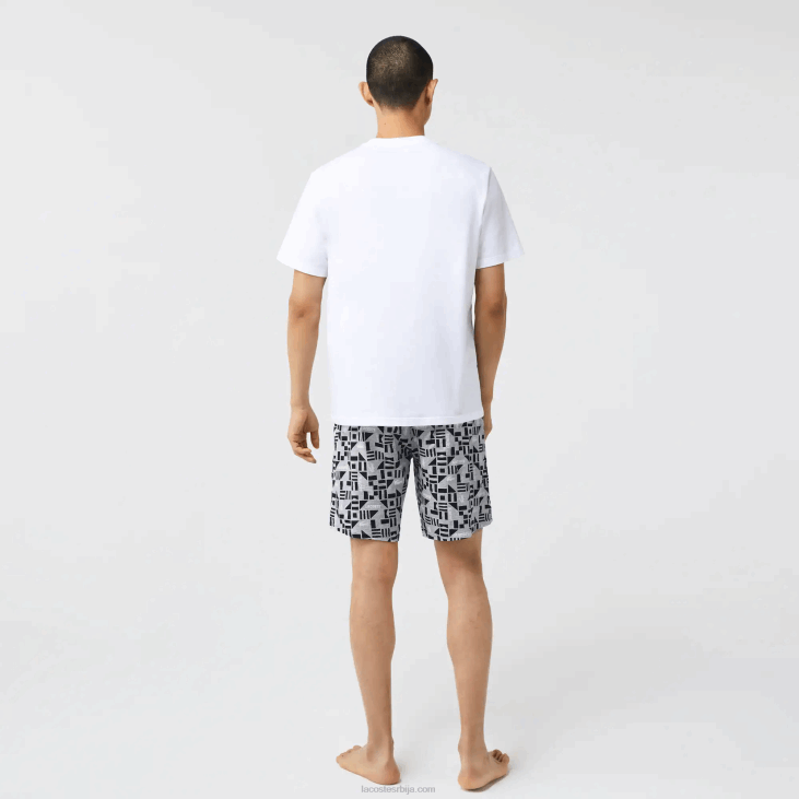 мушкарци пиџама са графичким принтом 86881511 бела тамноплава сива кинеска 40с Lacoste