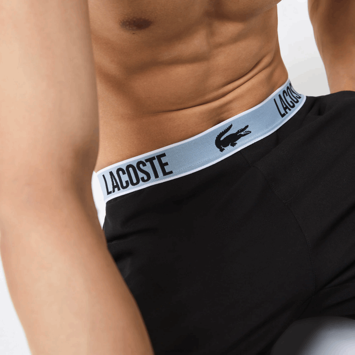 мушкарци пиџама панталоне са брендираним крокодилским принтом у струку 86881523 црна 031 Lacoste