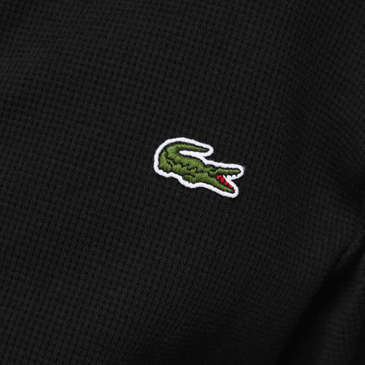 мушкарци лабави дуги памучни плетени баде мантил 86881525 црна 031 Lacoste