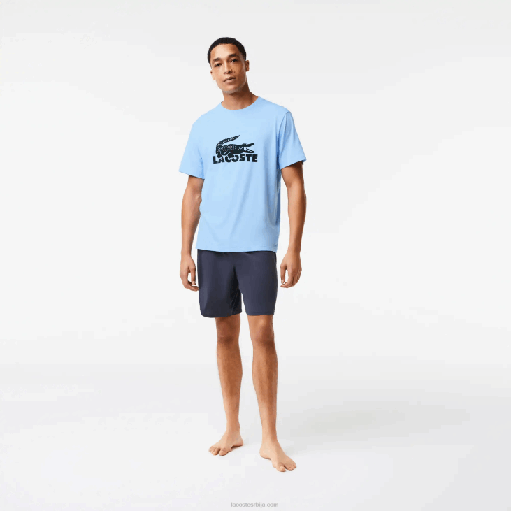 мушкарци сомот лого кратка пиџама сет 86881622 плава каки зелена тамно сива 8з0 Lacoste