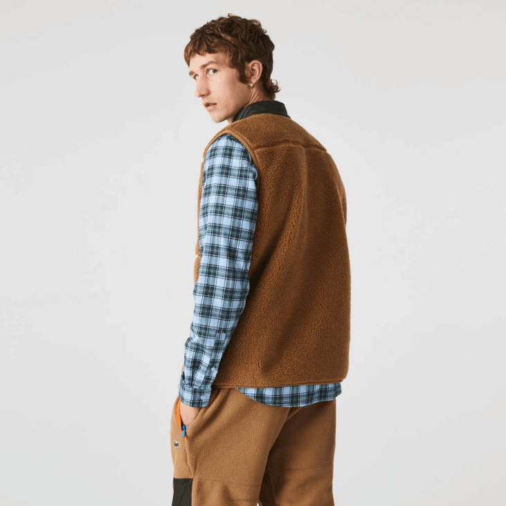 мушкарци прслук од шерпског флиса 86881262 браон каки зелена 89ф Lacoste