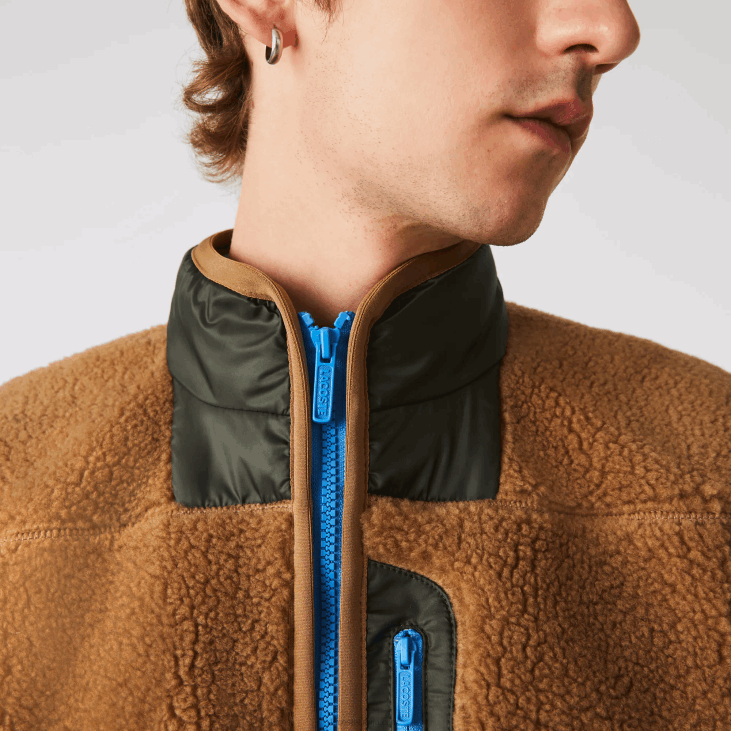 мушкарци прслук од шерпског флиса 86881262 браон каки зелена 89ф Lacoste