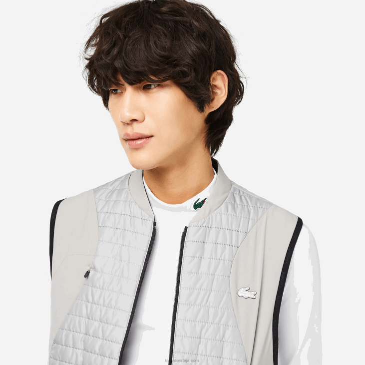 мушкарци спортски подстављени реверзибилни прслук 8688384 сива црна вика Lacoste