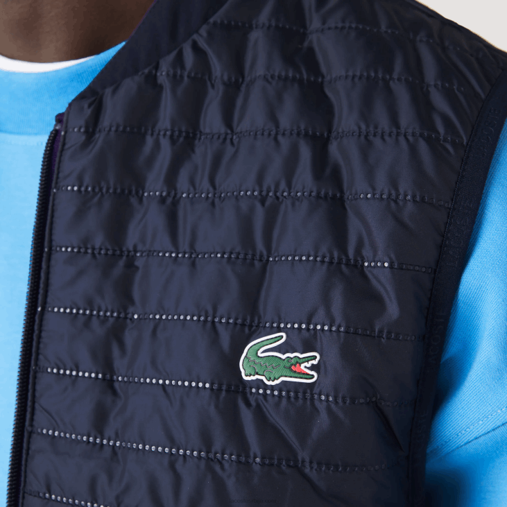 мушкарци спортски подстављени реверзибилни прслук 8688386 љубичаста тамноплава се3 Lacoste