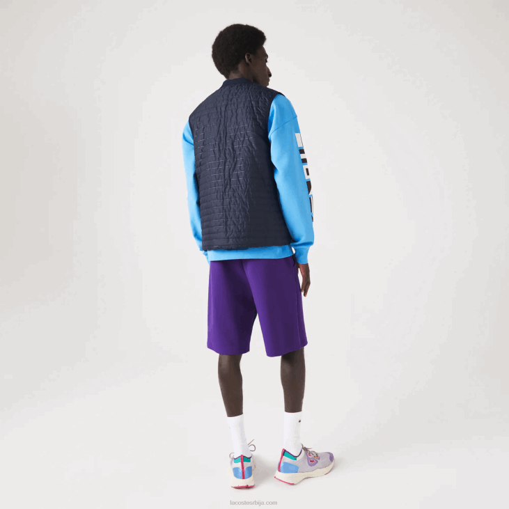 мушкарци спортски подстављени реверзибилни прслук 8688386 љубичаста тамноплава се3 Lacoste