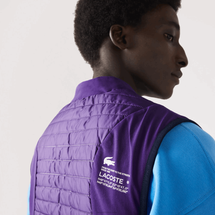 мушкарци спортски подстављени реверзибилни прслук 8688386 љубичаста тамноплава се3 Lacoste