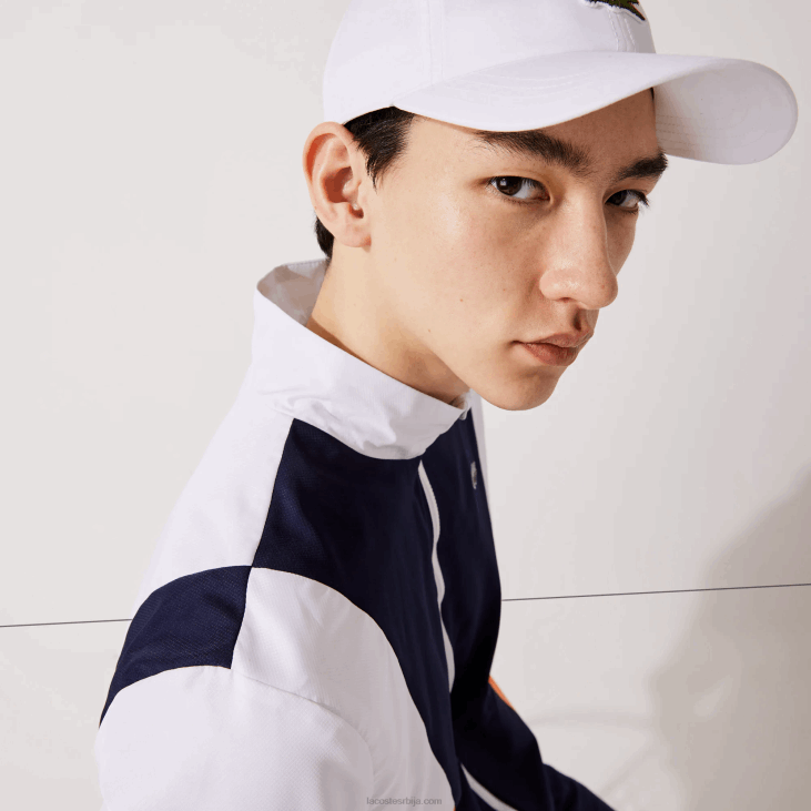 мушкарци спортска брендирана цолорблоцк тренерка 86881156 бела наранџаста тамноплава 8ти Lacoste