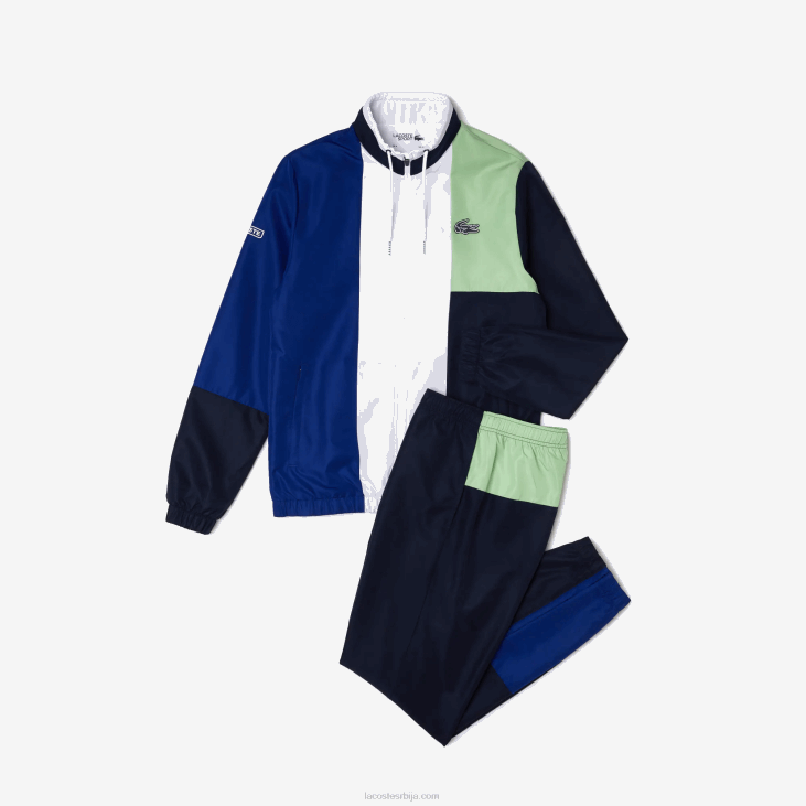 мушкарци спортска цолорблоцк тренерка 86881201 зелена морнарско плава бела цн1 Lacoste