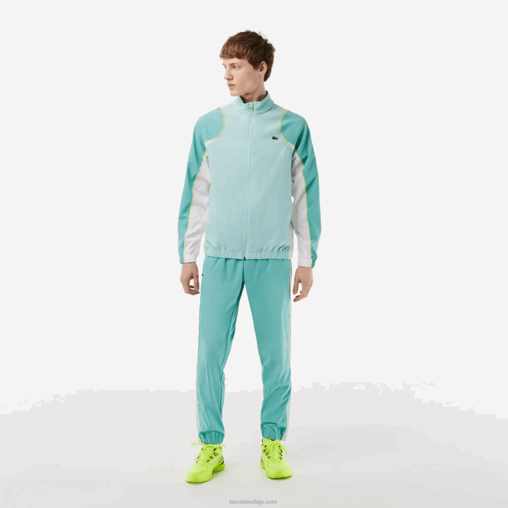 мушкарци тениски сет за трчање са високим вратом 868827 светло зелена бела жута киа Lacoste