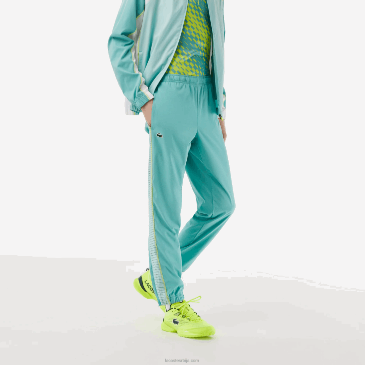 мушкарци тениски сет за трчање са високим вратом 868827 светло зелена бела жута киа Lacoste