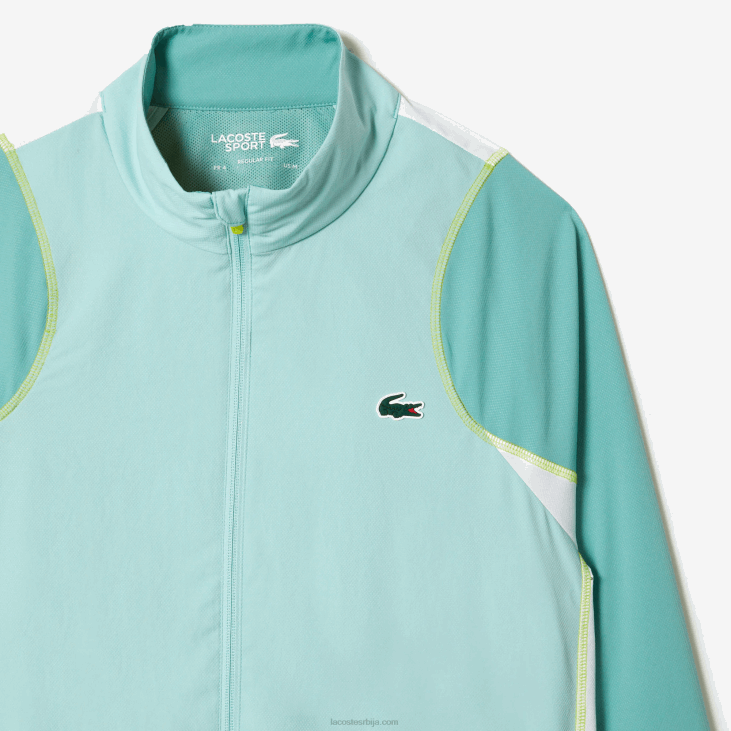 мушкарци тениски сет за трчање са високим вратом 868827 светло зелена бела жута киа Lacoste