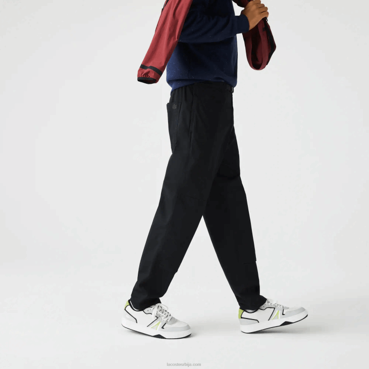 мушкарци цхинос од органског памука од габардина 86881587 црна 031 Lacoste