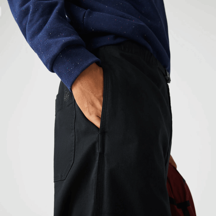 мушкарци цхинос од органског памука од габардина 86881587 црна 031 Lacoste