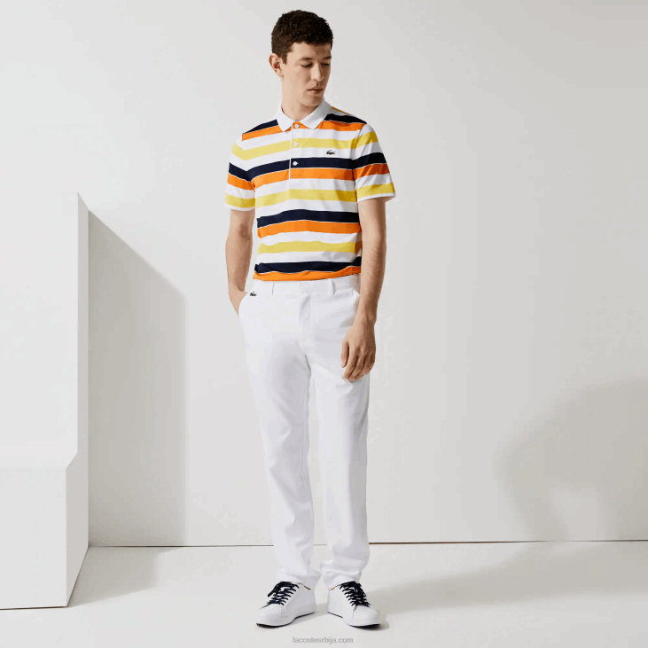 мушкарци спортске растезљиве панталоне за голф 86881641 бела 001 Lacoste