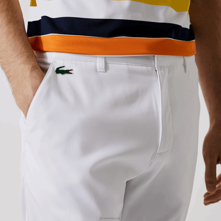 мушкарци спортске растезљиве панталоне за голф 86881641 бела 001 Lacoste