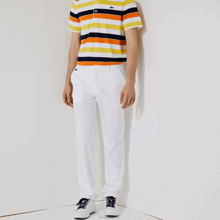 мушкарци спортске растезљиве панталоне за голф 86881641 бела 001 Lacoste