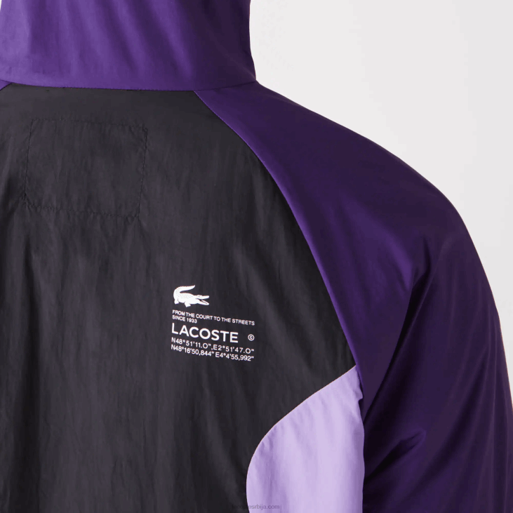 мушкарци спортска пакована ветровка 86881255 црно љубичаста 6кб Lacoste