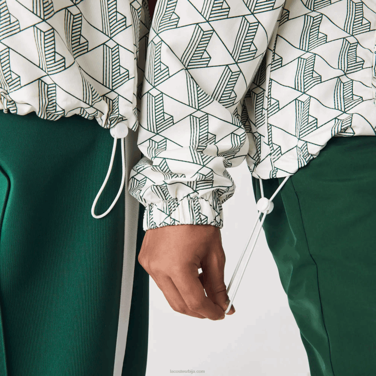 мушкарци ветровка пуловера са живом монограмом 86881291 бело зелено пт2 Lacoste