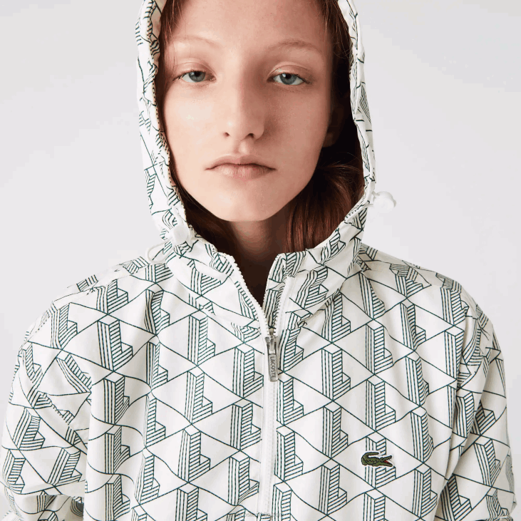 мушкарци ветровка пуловера са живом монограмом 86881291 бело зелено пт2 Lacoste