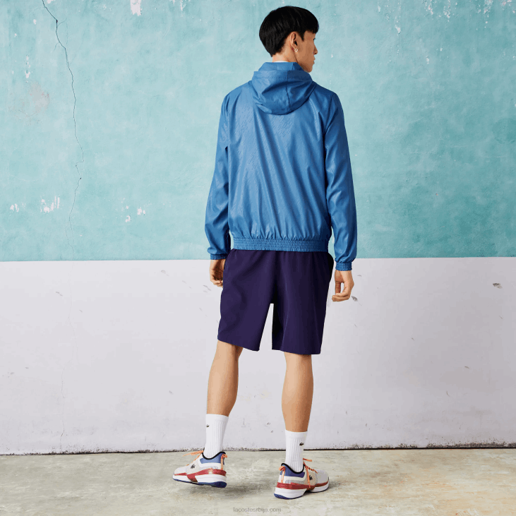 мушкарци спорт новак ђоковић водоодбојна ветровка 86881298 плаво бела к6т Lacoste