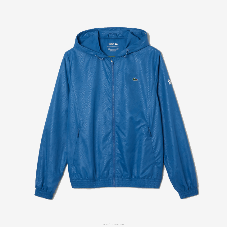 мушкарци спорт новак ђоковић водоодбојна ветровка 86881298 плаво бела к6т Lacoste